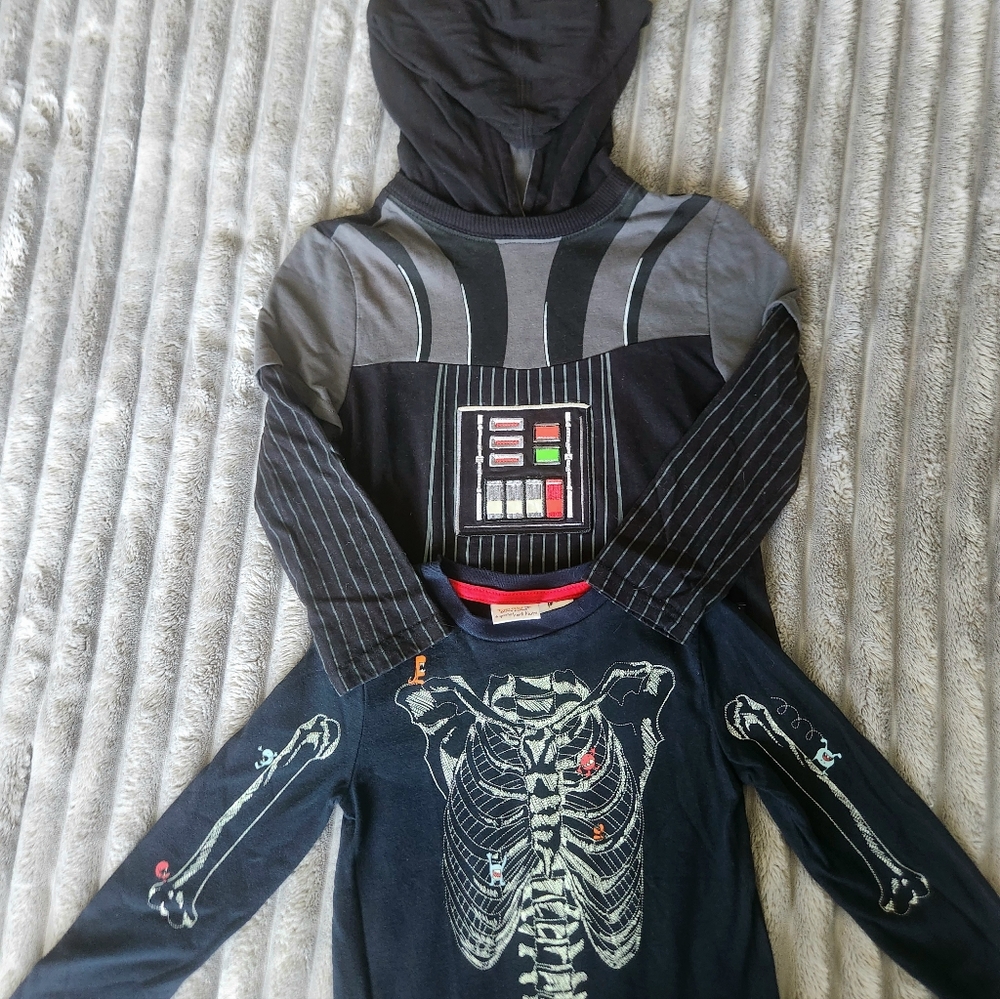 Disney Store Halloween Star Wars striped longsleve Hoodie Glow In The Dark 4t